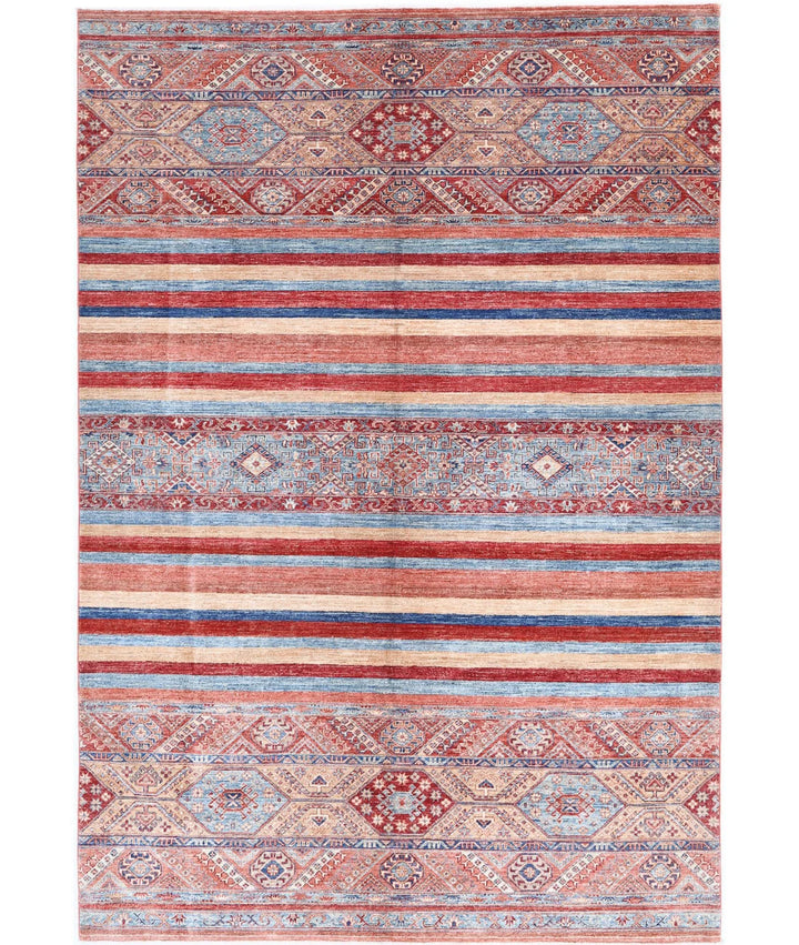 Afghan Khurjeen Rug 6' 7" x 9' 8" Hand-Knotted | No. AT94717