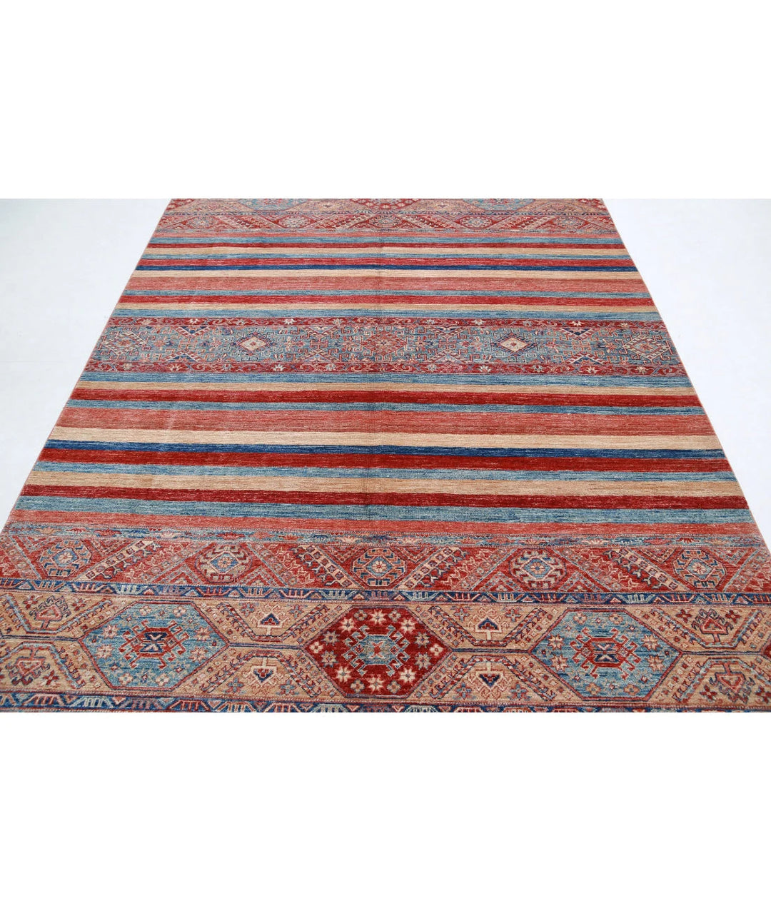 Afghan Khurjeen Rug 6' 7" x 9' 8" Hand-Knotted | No. AT94717
