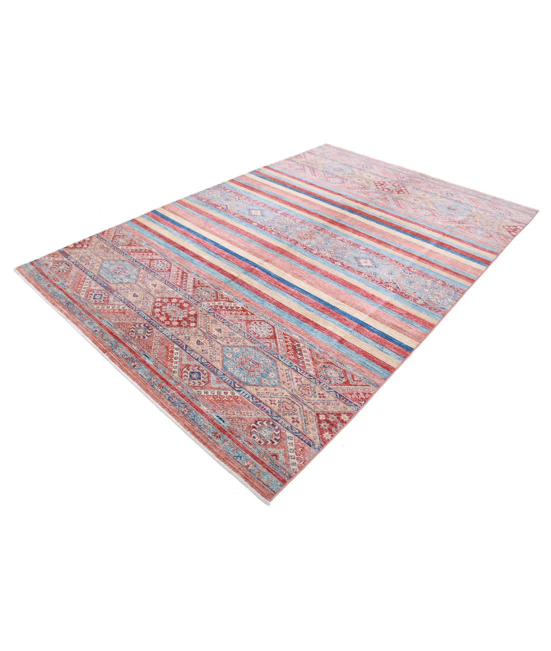 Afghan Khurjeen Rug 6' 7" x 9' 8" Hand-Knotted | No. AT94717