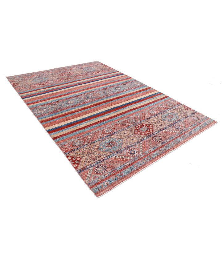 Afghan Khurjeen Rug 6' 7" x 9' 8" Hand-Knotted | No. AT94717