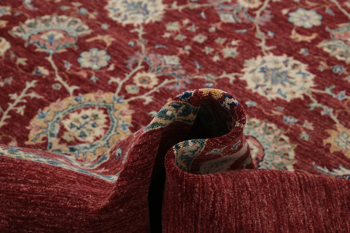 Red Afghan Ziegler Rug 8' 1" x 9' 6" Hand-Knotted | No. AT94775