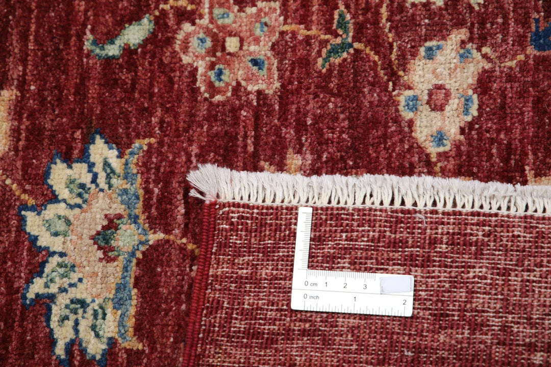 Red Afghan Ziegler Rug 8' 1" x 9' 6" Hand-Knotted | No. AT94775