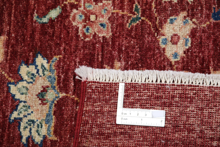 Red Afghan Ziegler Rug 8' 1" x 9' 6" Hand-Knotted | No. AT94775