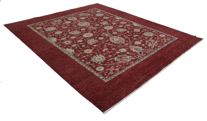 Red Afghan Ziegler Rug 8' 1" x 9' 6" Hand-Knotted | No. AT94775