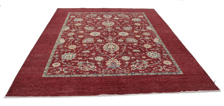 Red Afghan Ziegler Rug 8' 1" x 9' 6" Hand-Knotted | No. AT94775