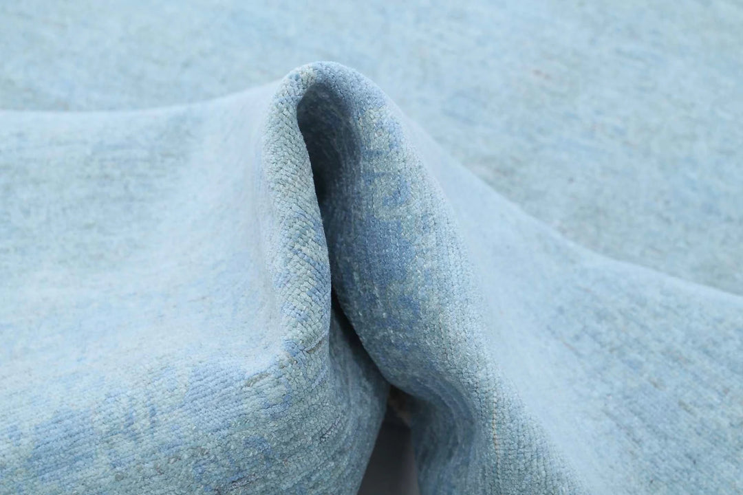 Blue Afghan Overdye Rug 4' 7" x 9' 6" Hand-Knotted | No. AT94940