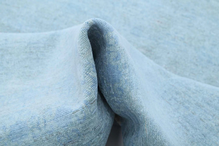 Blue Afghan Overdye Rug 4' 7" x 9' 6" Hand-Knotted | No. AT94940