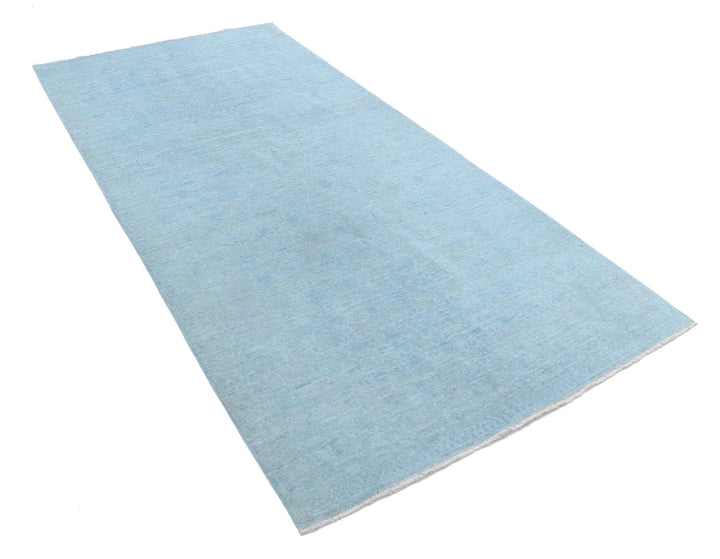 Blue Afghan Overdye Rug 4' 7" x 9' 6" Hand-Knotted | No. AT94940