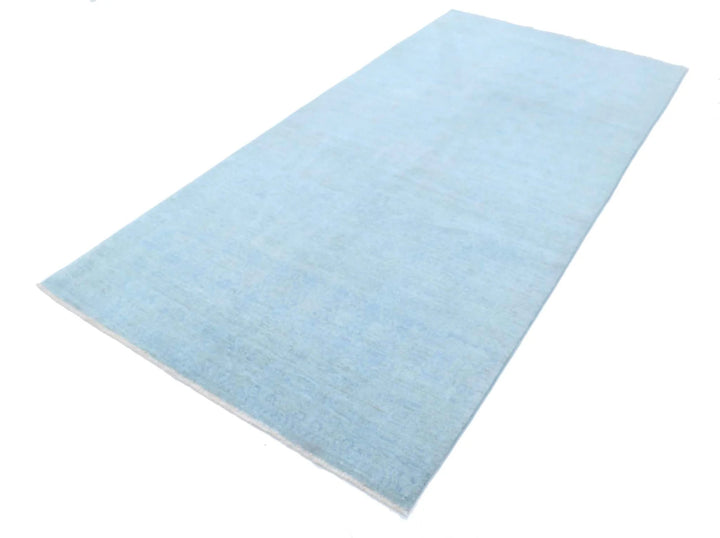 Blue Afghan Overdye Rug 4' 7" x 9' 6" Hand-Knotted | No. AT94940