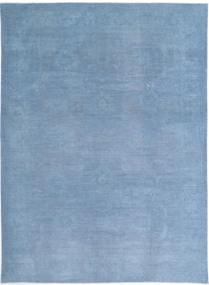 Blue Afghan Overdye Rug 9' 9" x 13' 8" Hand-Knotted | No. AT94993