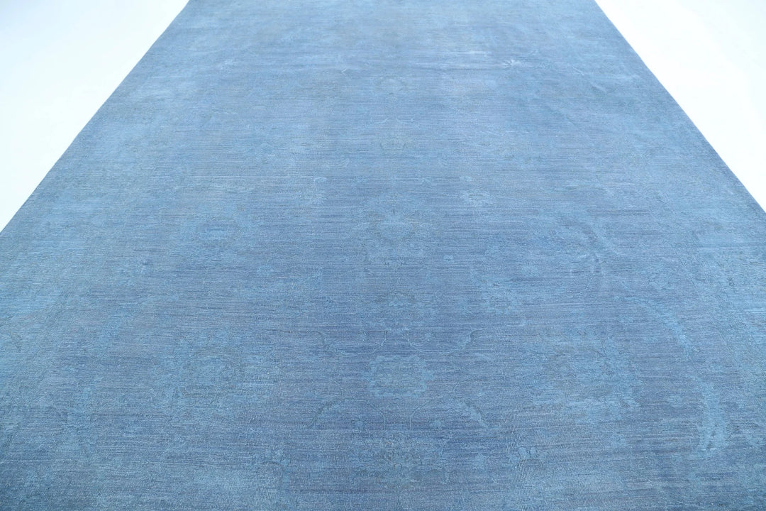 Blue Afghan Overdye Rug 9' 9" x 13' 8" Hand-Knotted | No. AT94993