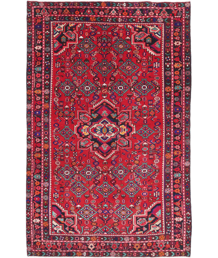 Persian Hamadan Rug 5' 4" x 7' 11" Hand-Knotted | No. AT95024