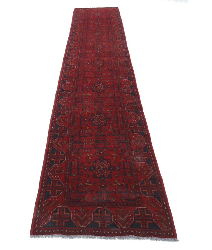 Afghan Khal Muhammadi Runner Rug 2' 6" x 15' 11" Hand-Knotted | No. AT95044