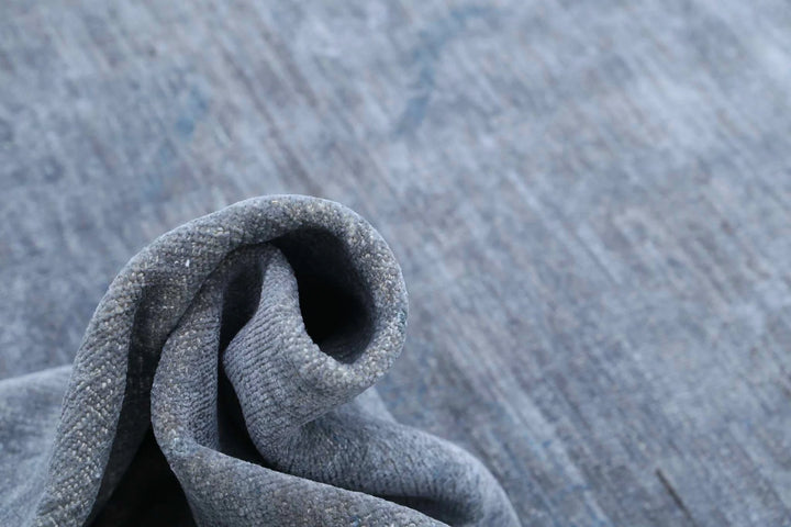 Grey Afghan Overdye Rug 11' 7" x 13' 9" Hand-Knotted | No. AT95168