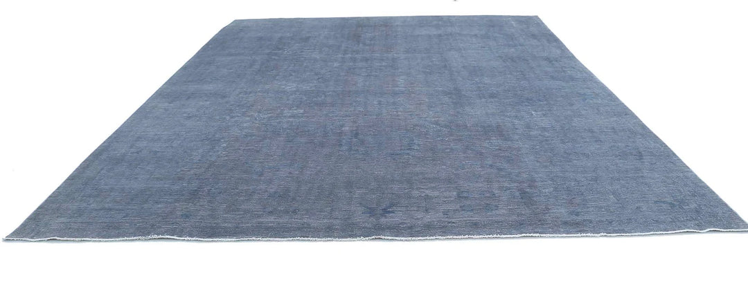 Grey Afghan Overdye Rug 11' 7" x 13' 9" Hand-Knotted | No. AT95168