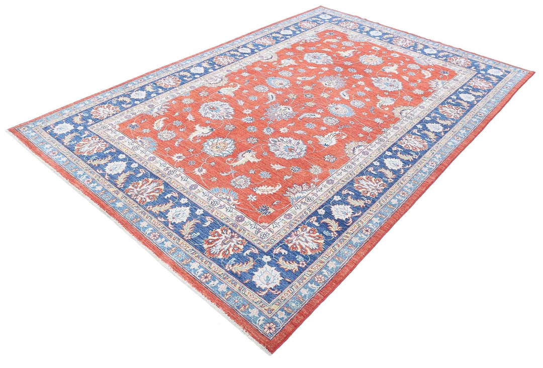 Afghan Ziegler Farhan Rug 6' 4" x 9' 5" Hand-Knotted | No. AT95232