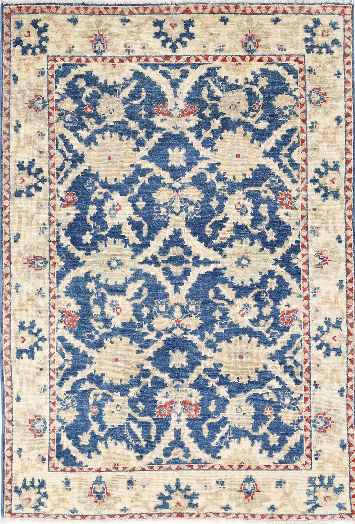 Afghan Oushak Rug 4' 1" x 5' 10" Hand-Knotted | No. AT95242