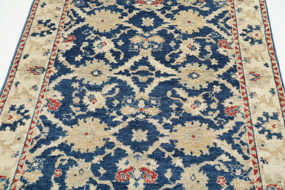 Afghan Oushak Rug 4' 1" x 5' 10" Hand-Knotted | No. AT95242