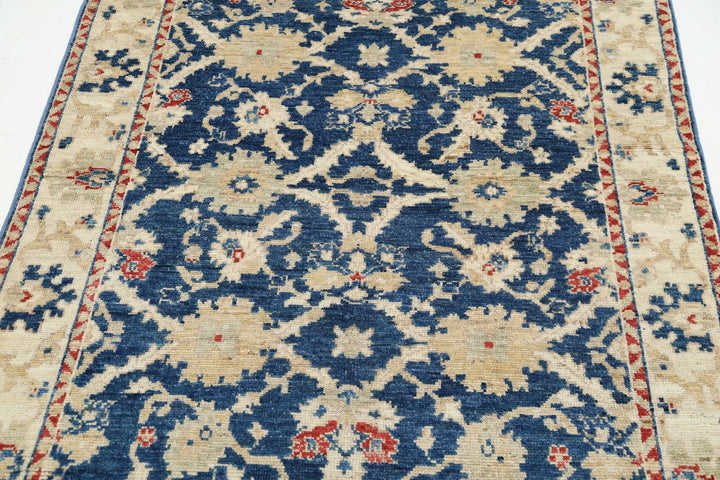 Afghan Oushak Rug 4' 1" x 5' 10" Hand-Knotted | No. AT95242