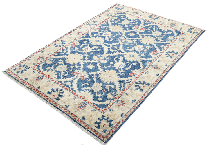 Afghan Oushak Rug 4' 1" x 5' 10" Hand-Knotted | No. AT95242