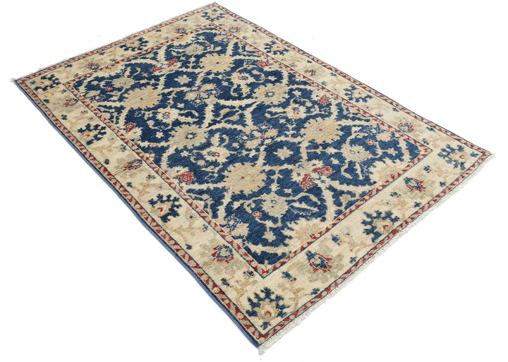 Afghan Oushak Rug 4' 1" x 5' 10" Hand-Knotted | No. AT95242