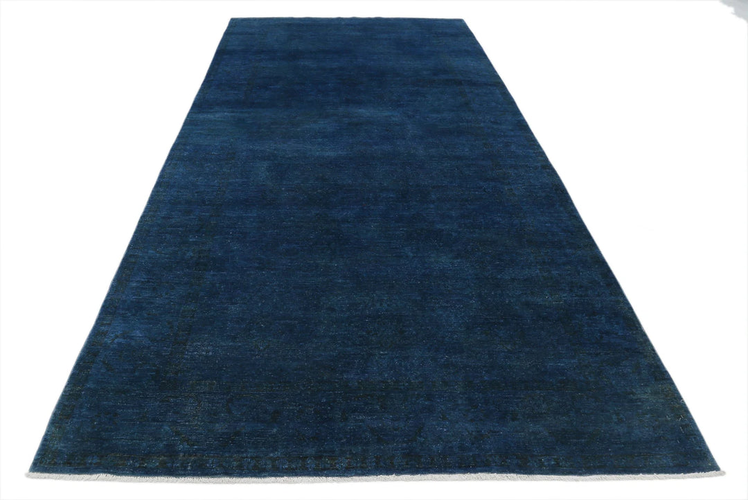 Blue Afghan Overdye Rug 5'9" x 11'9" Hand-Knotted | No. AT95338