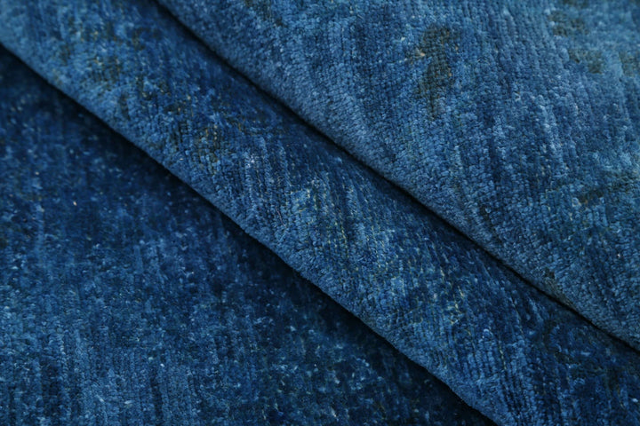 Blue Afghan Overdye Rug 5'9" x 11'9" Hand-Knotted | No. AT95338