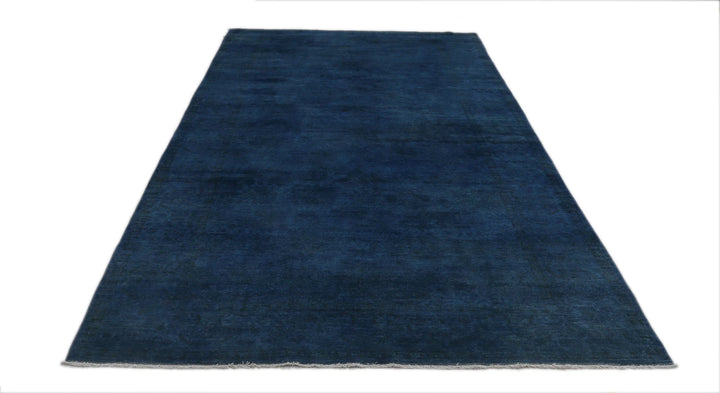 Blue Afghan Overdye Rug 5'9" x 11'9" Hand-Knotted | No. AT95338