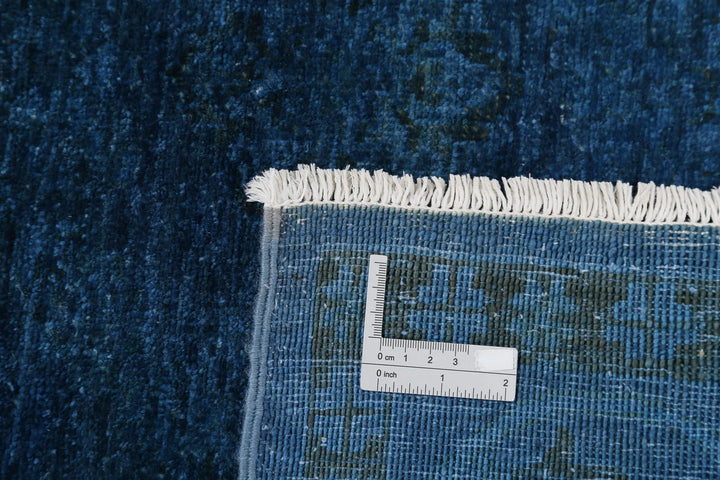 Blue Afghan Overdye Rug 5'9" x 11'9" Hand-Knotted | No. AT95338