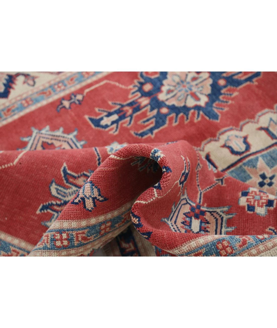 Afghan Kazak Rug 4' 11" x 6' 4" Hand-Knotted | No. AT95343