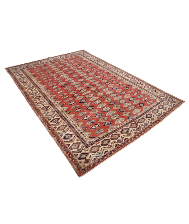 Afghan Tribal Shirvan Rug 6'3" x 8'9" Hand-Knotted | No. AT95415