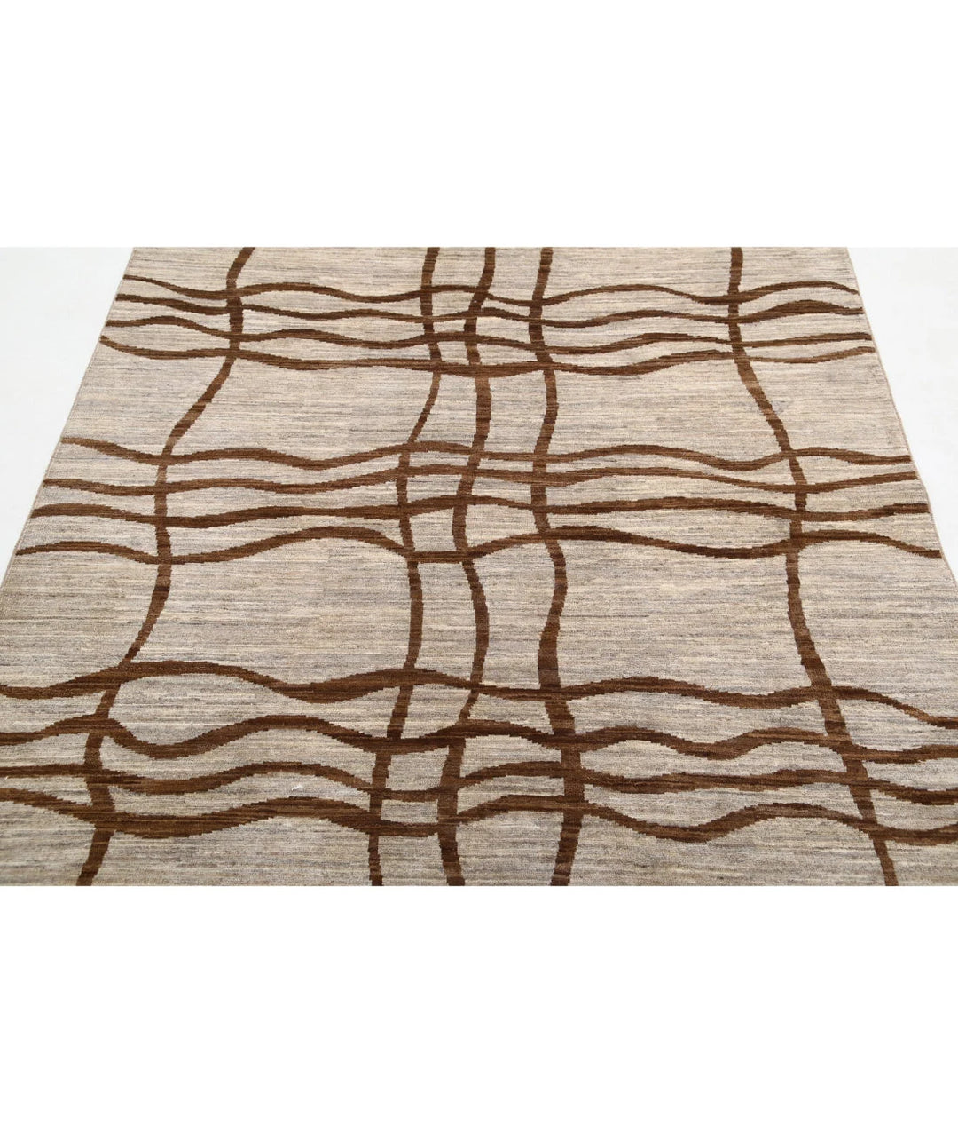 Afghan Oriental Rug 4' 11" x 6' 6" Hand-Knotted | No. AT95591