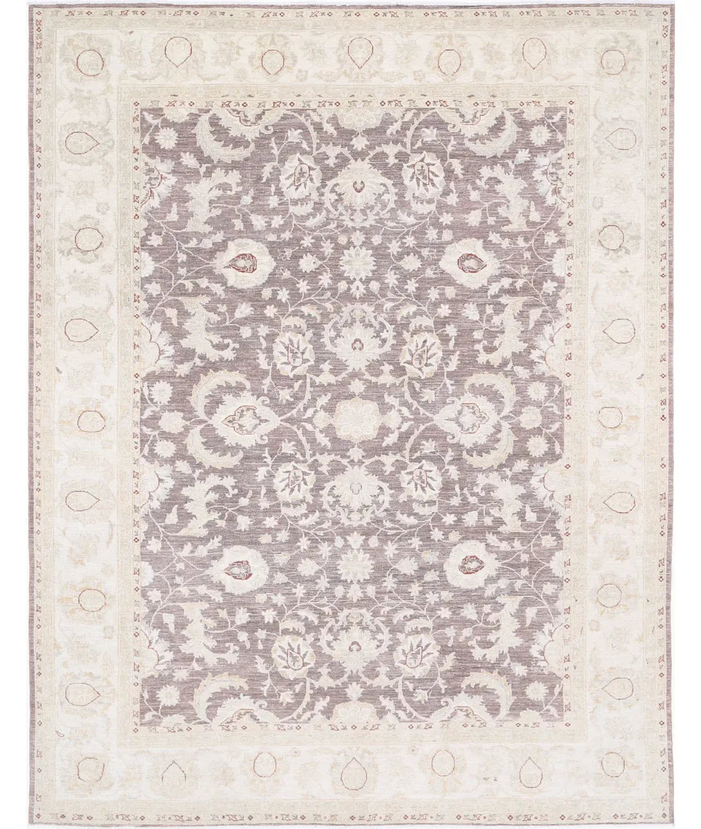 Brown Afghan Serenity Rug 9' 0" x 11' 9" Hand-Knotted | No. AT95637