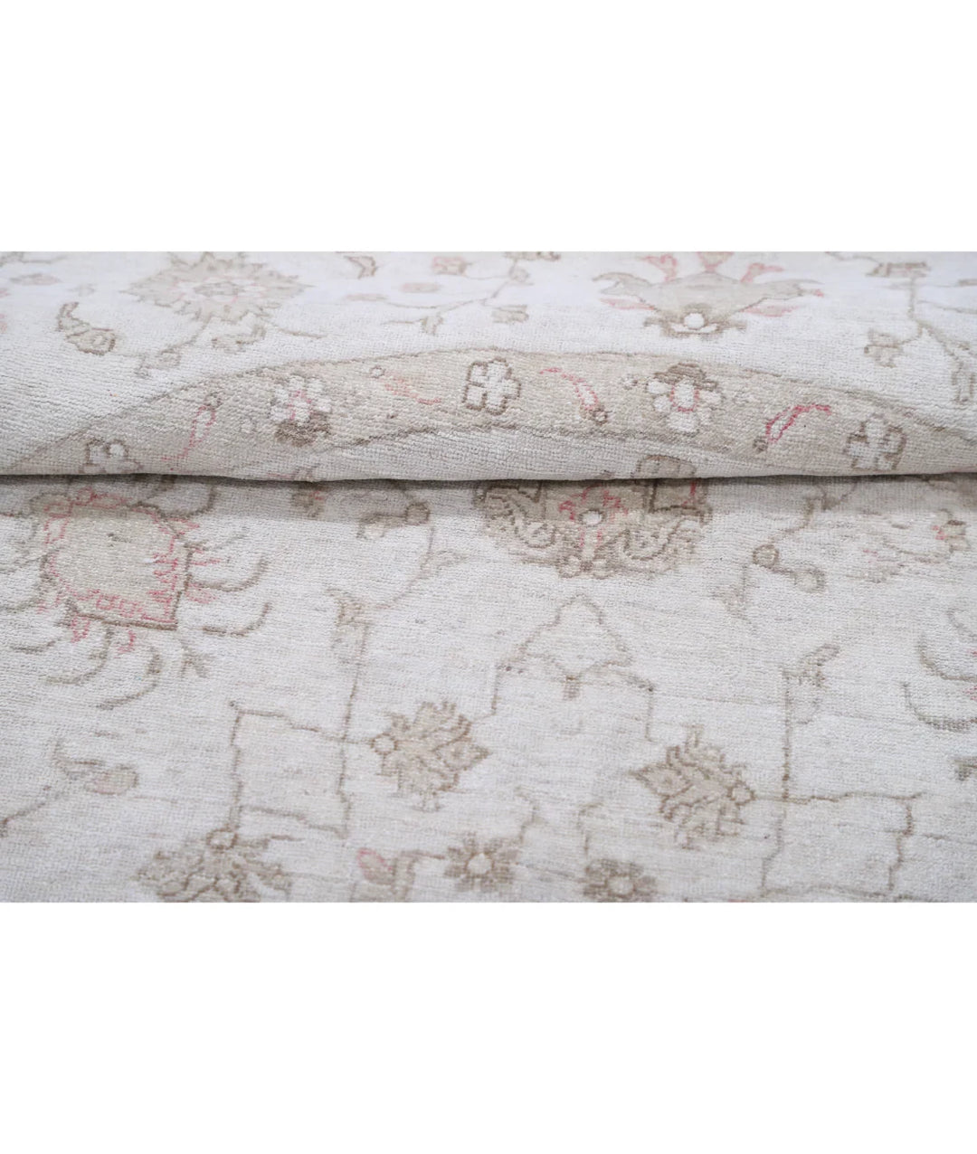 Ivory Afghan Serenity Rug 7'9" x 8'2" Hand-Knotted | No. AT95719