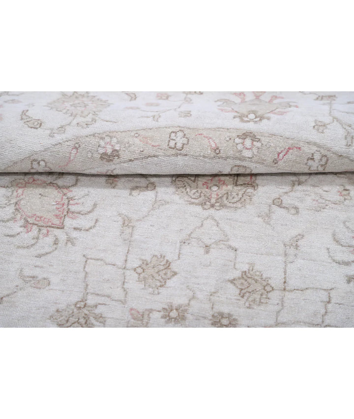 Ivory Afghan Serenity Rug 7'9" x 8'2" Hand-Knotted | No. AT95719