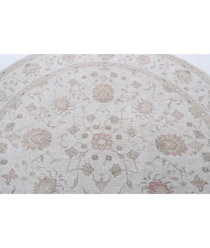 Ivory Afghan Serenity Rug 7'9" x 8'2" Hand-Knotted | No. AT95719