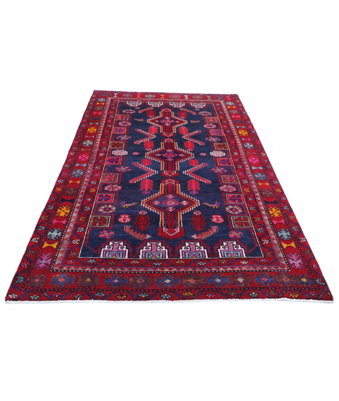 Persian Hamadan Rug 4' 10" x 8' 10" Hand-Knotted | No. AT95800