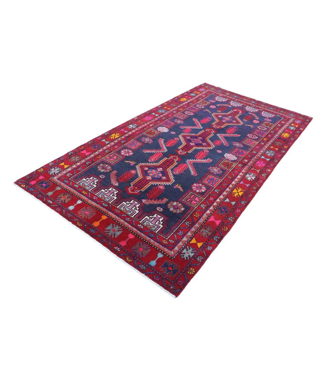 Persian Hamadan Rug 4' 10" x 8' 10" Hand-Knotted | No. AT95800