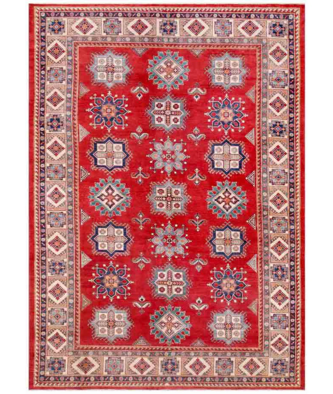 Afghan Kazak Rug 10' 0" x 13' 9" Hand-Knotted | No. AT95875