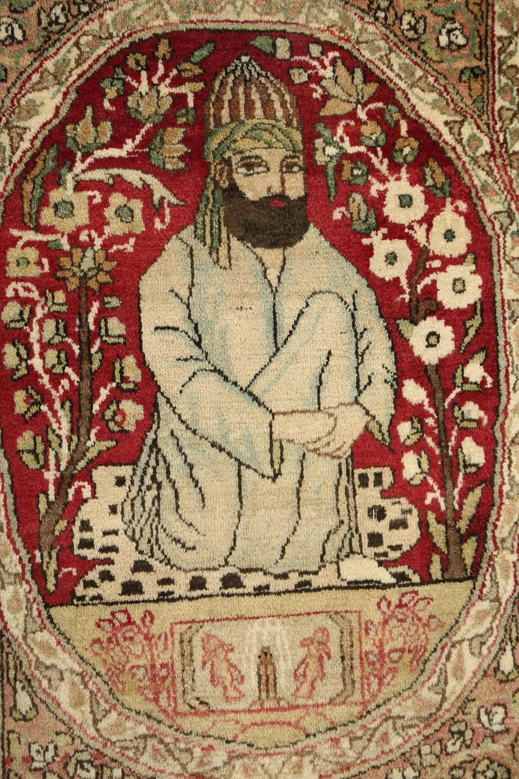 Persian Pictorial Rug 2' 0" x 2' 9" Hand-Knotted | No. AT95969