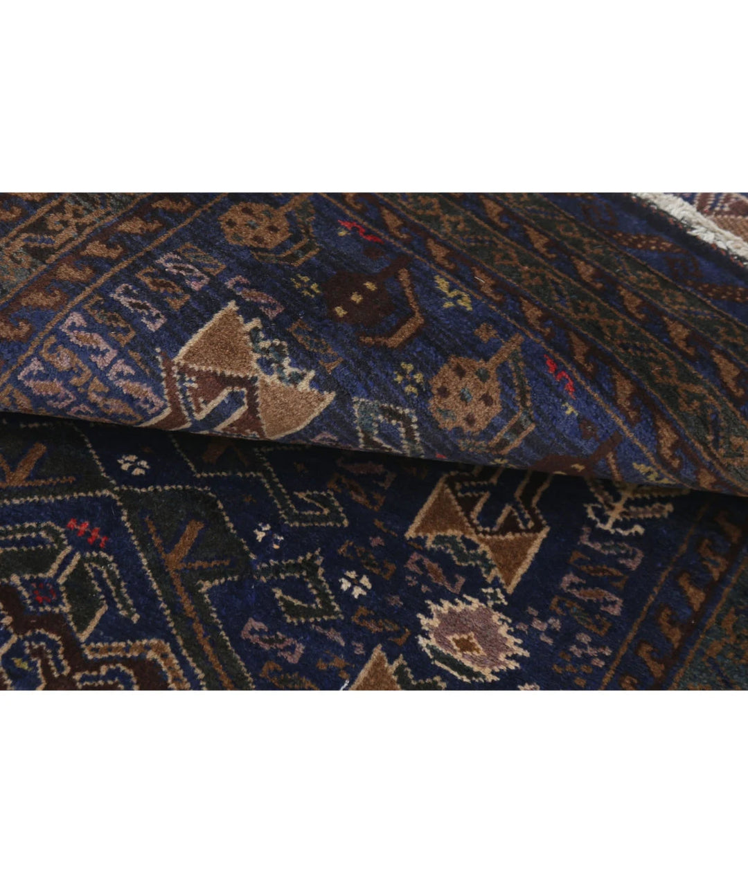 Red Afghan Baluchi Rug 2' 11" x 4' 3" Hand-Knotted | No. AT95987