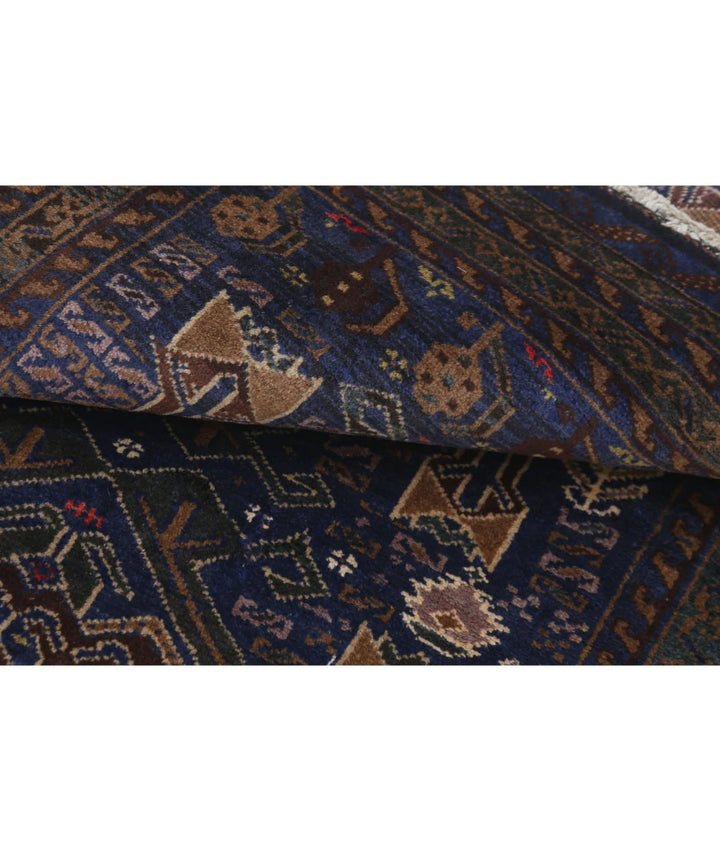 Red Afghan Baluchi Rug 2' 11" x 4' 3" Hand-Knotted | No. AT95987