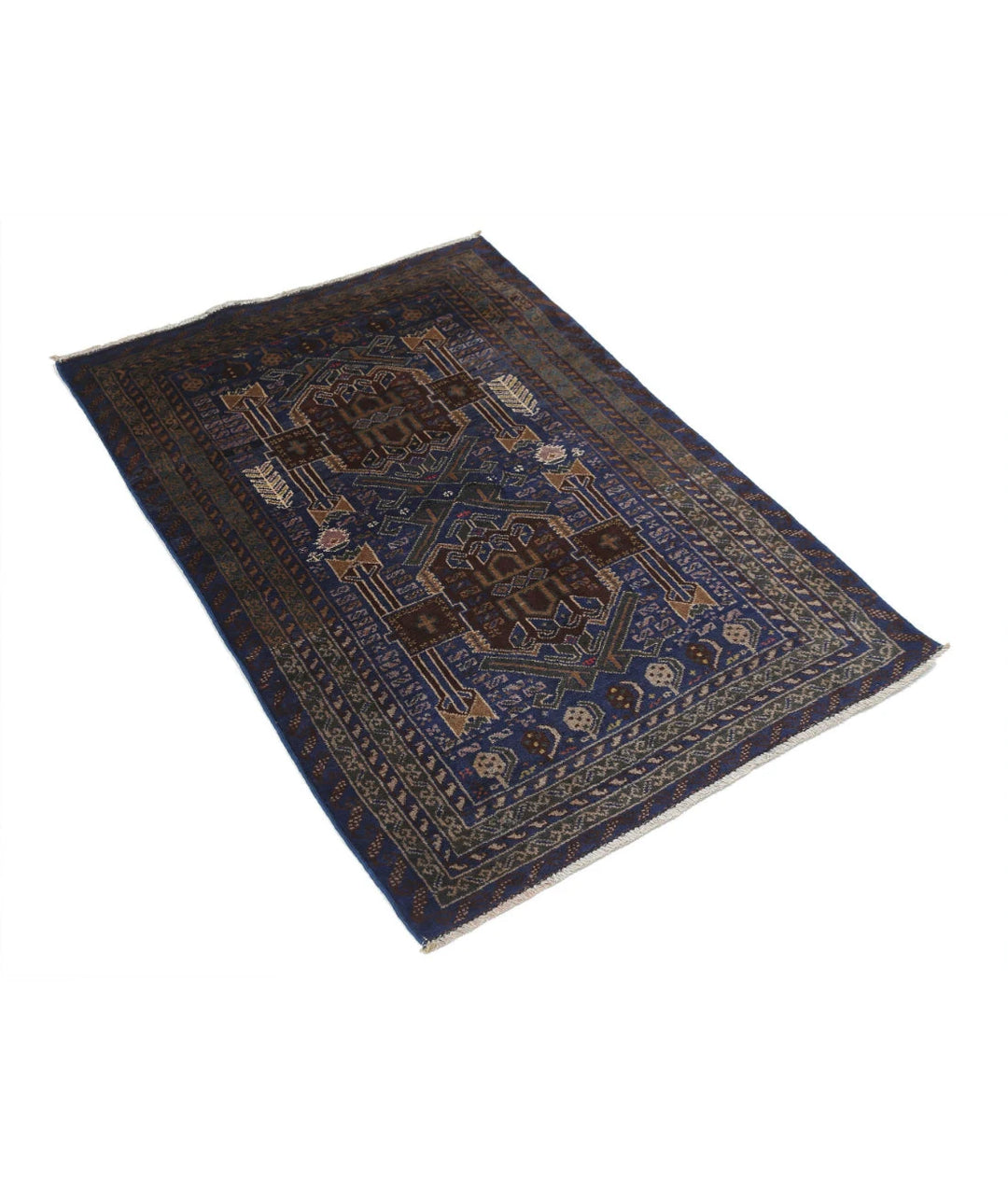 Red Afghan Baluchi Rug 2' 11" x 4' 3" Hand-Knotted | No. AT95987