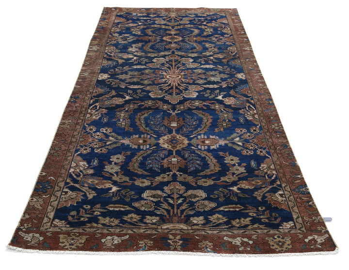 Persian Hamadan Runner Rug 4' 6" x 10' 1" Hand-Knotted | No. AT96237