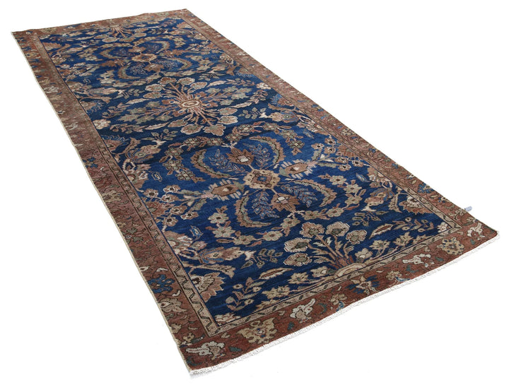 Persian Hamadan Runner Rug 4' 6" x 10' 1" Hand-Knotted | No. AT96237