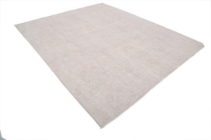 Ivory Afghan Ikat Rug 8' 0" x 9' 9" Hand-Knotted | No. AT96290