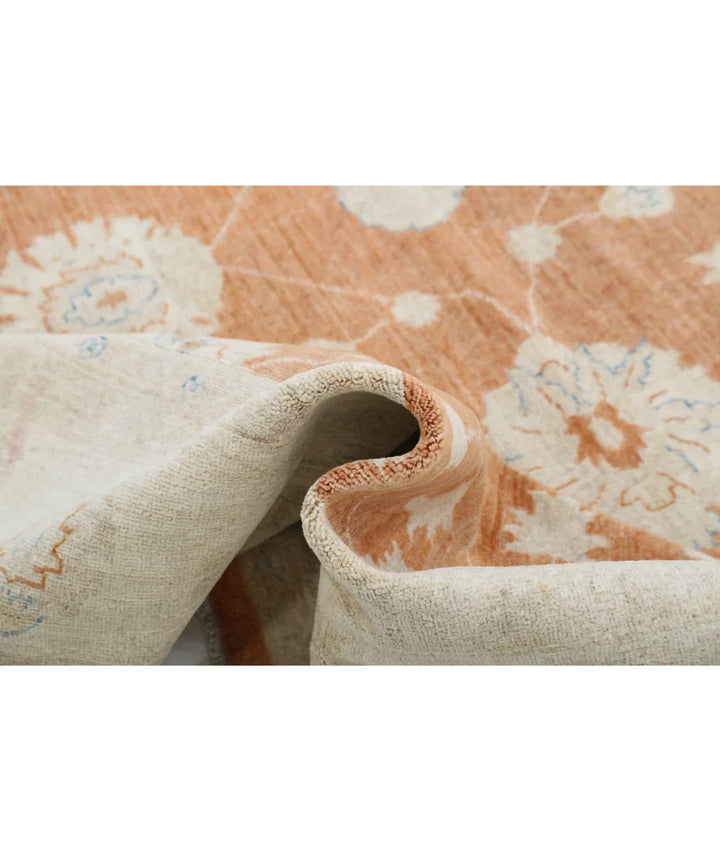 Orange Afghan Ziegler Rug 9' 1" x 11' 9" Hand-Knotted | No. AT96327