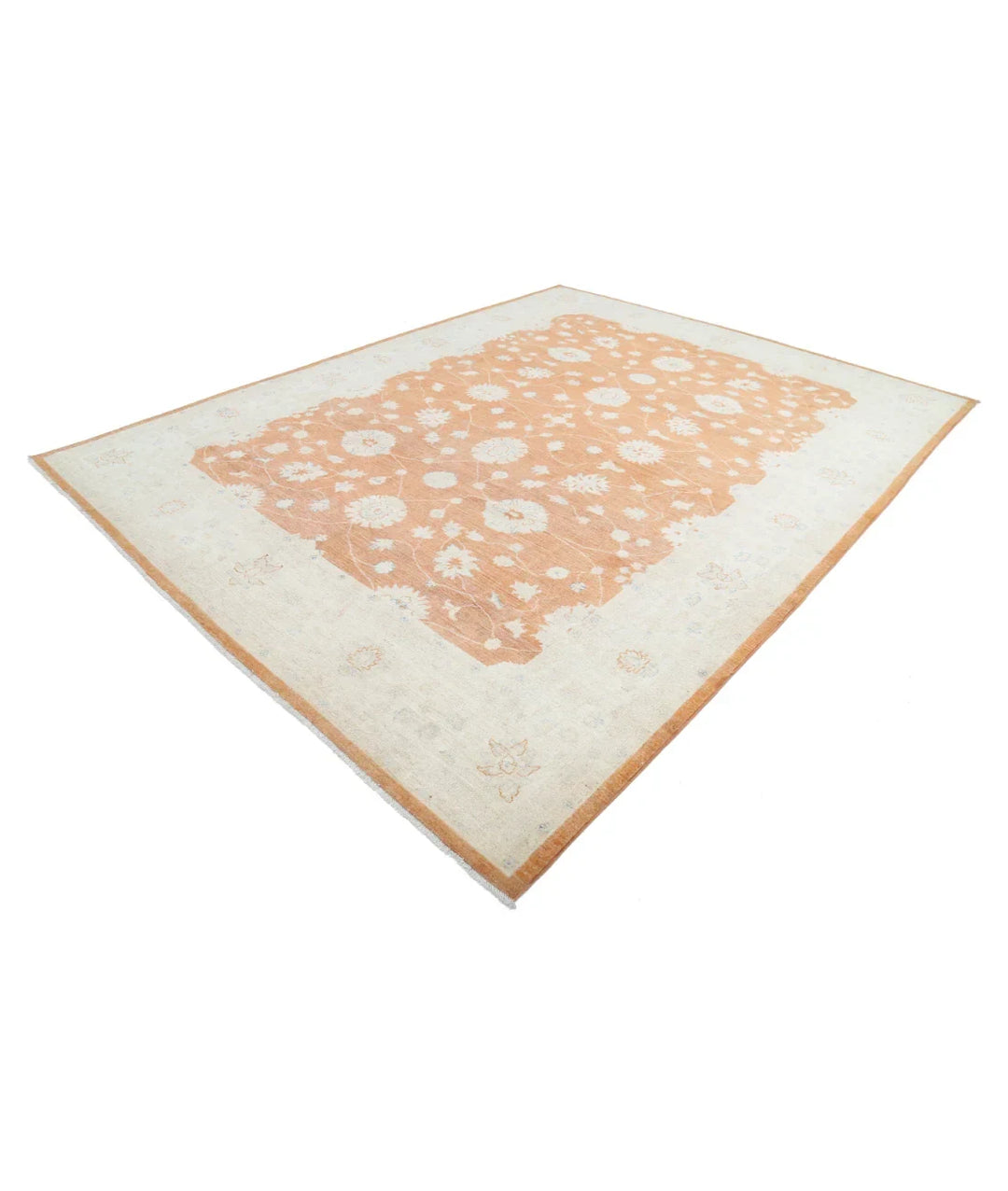 Orange Afghan Ziegler Rug 9' 1" x 11' 9" Hand-Knotted | No. AT96327