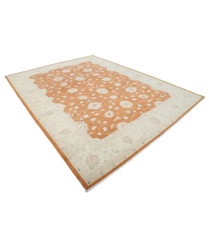 Orange Afghan Ziegler Rug 9' 1" x 11' 9" Hand-Knotted | No. AT96327