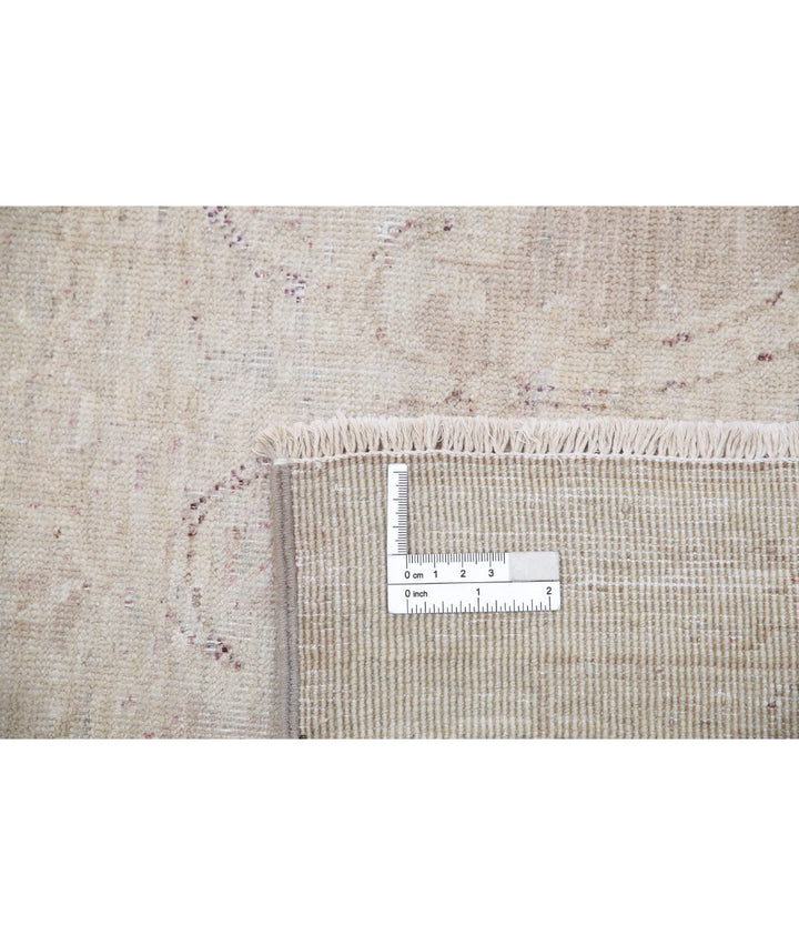Ivory Afghan Serenity Rug 7'9" x 9'6" Hand-Knotted | No. AT96354